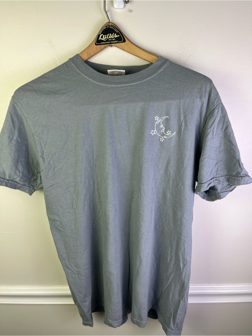 Comfort Colors Gray Crewneck Tee with Crescent Moon Graphic